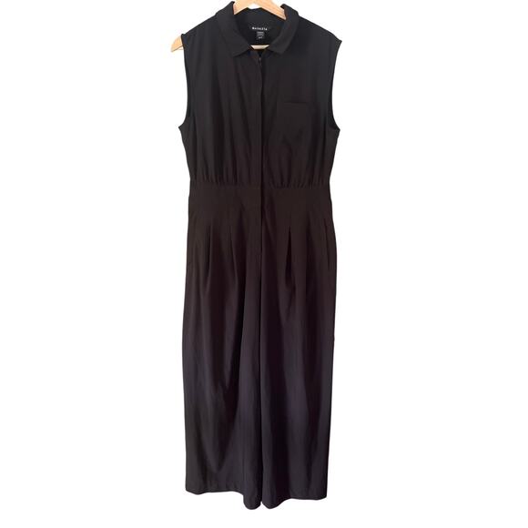 Athleta Brooklyn Heights Wide Leg Jumpsuit in Black Size 10P - Picture 1 of 6